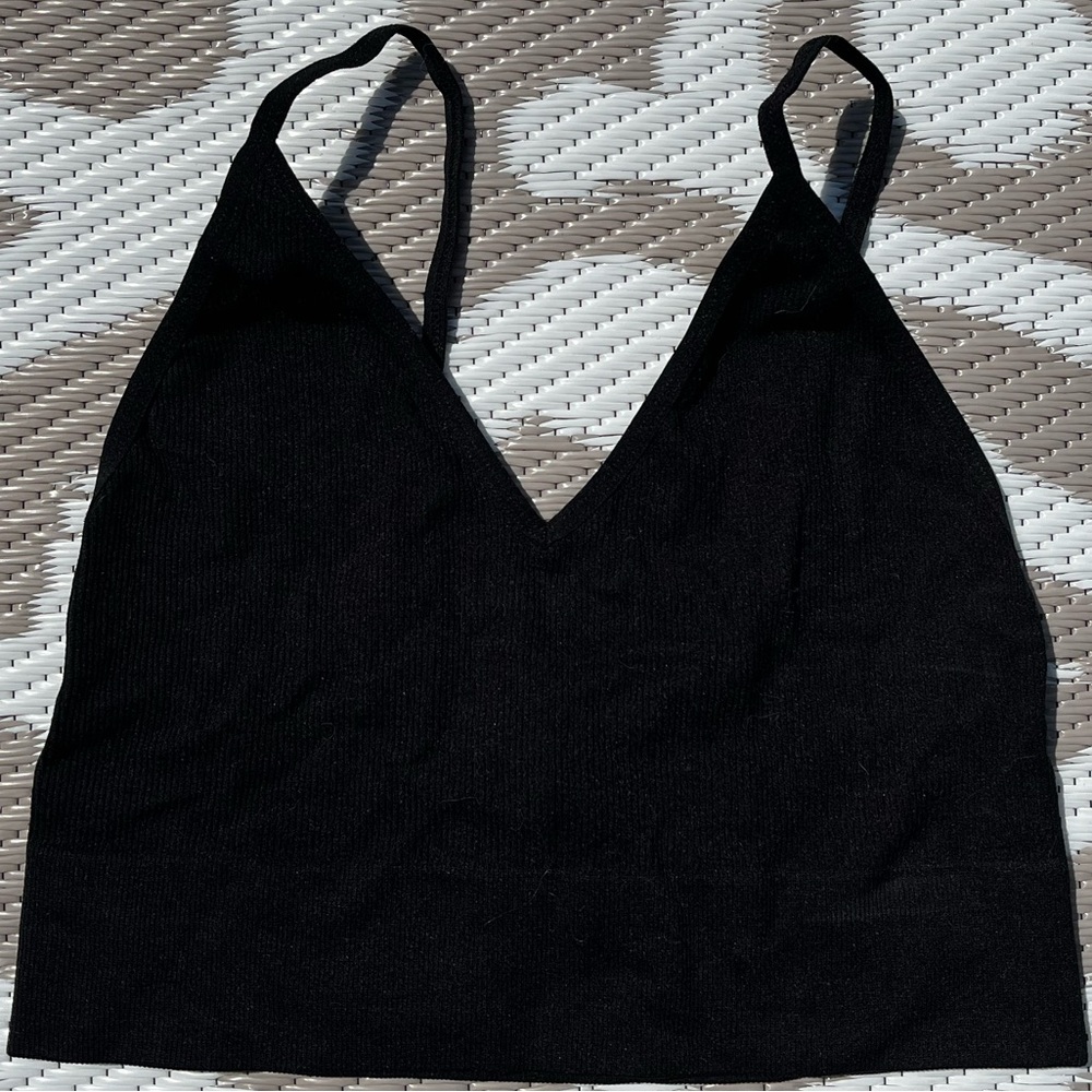Black Cropped Tank. Size M/L.
